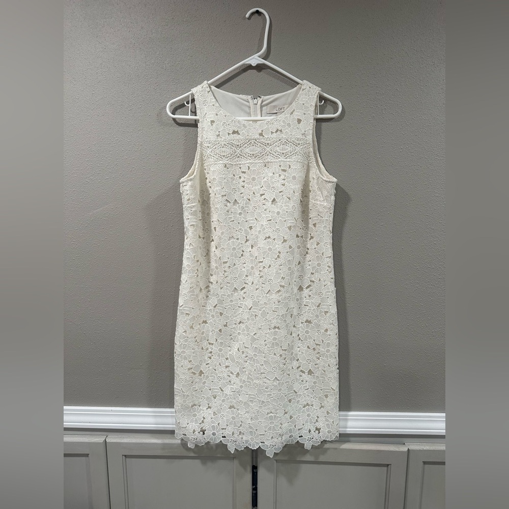 🔥Ann Taylor Loft White Lace Dress
